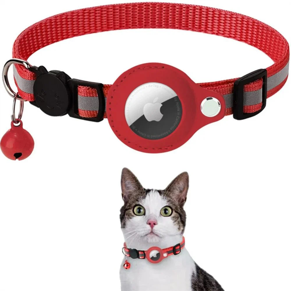 CAT GPS Tracking Collar with Quick-Release Fastener and Reflective Design for Improved Nighttime Visibility