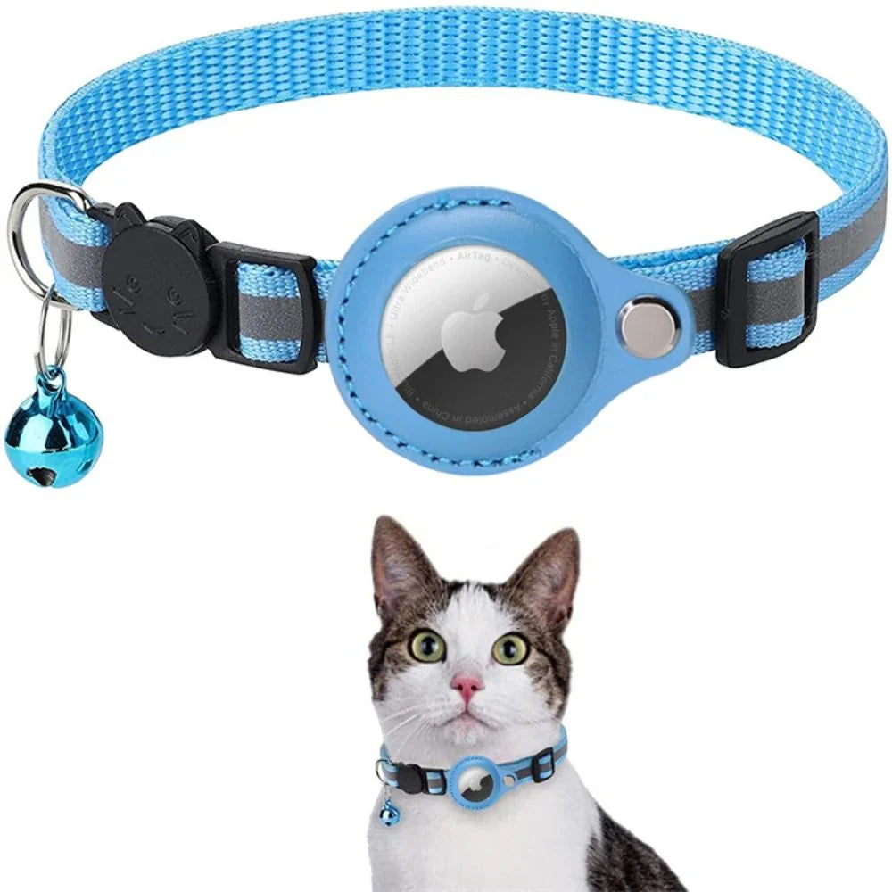 CAT GPS Tracking Collar with Quick-Release Fastener and Reflective Design for Improved Nighttime Visibility